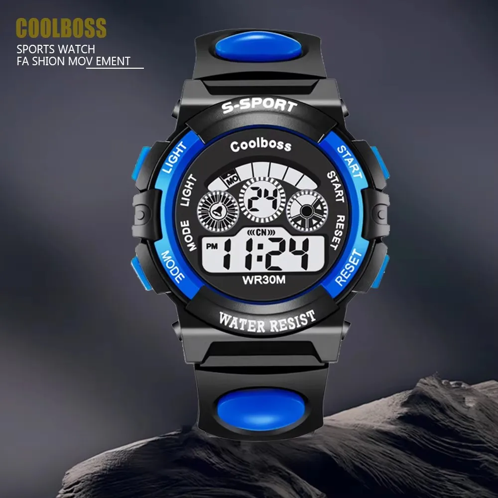 Montres numériques LED étanches pour enfants, montres électroniques pour enfants, montre pour étudiants, mode Shoous, multifonction, garçons, filles