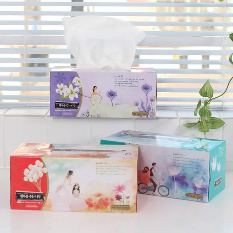 Happy Beauty Tissue 180x9 Packs Natural Pulp No-scent-free formaldehyde dust minimization Skin Hypotpoint soft Each Tissue angle Tissue