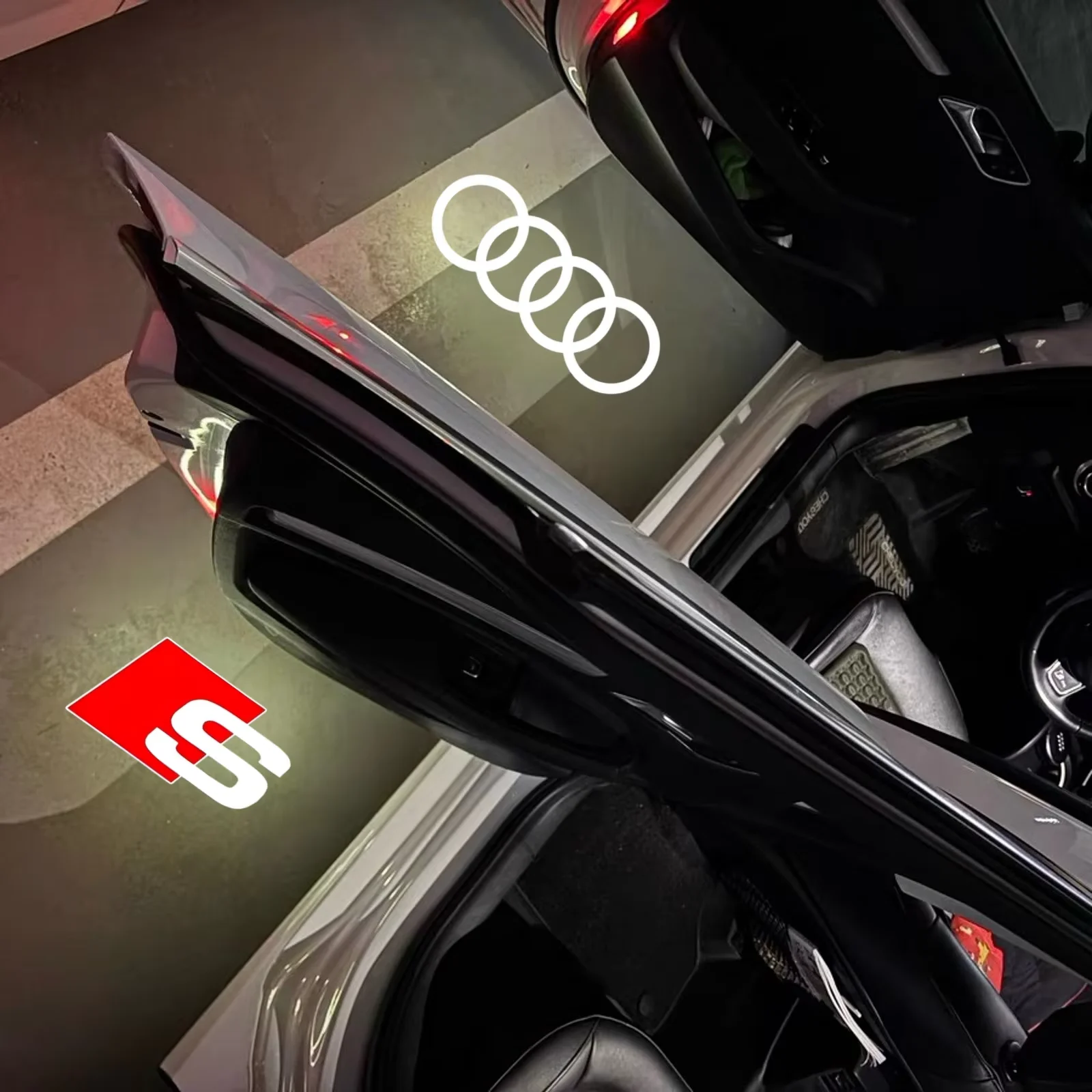 باب السيارة ترحيب ضوء جهاز عرض (بروجكتور) ليد مصباح لأودي A3 A4 B8 8P 8V A6 C7 A5 Q5 B7 B6 B9 SLINE QUTTRO RS Q3 Q7 S3 S4 S5 SQ5 S6 A8