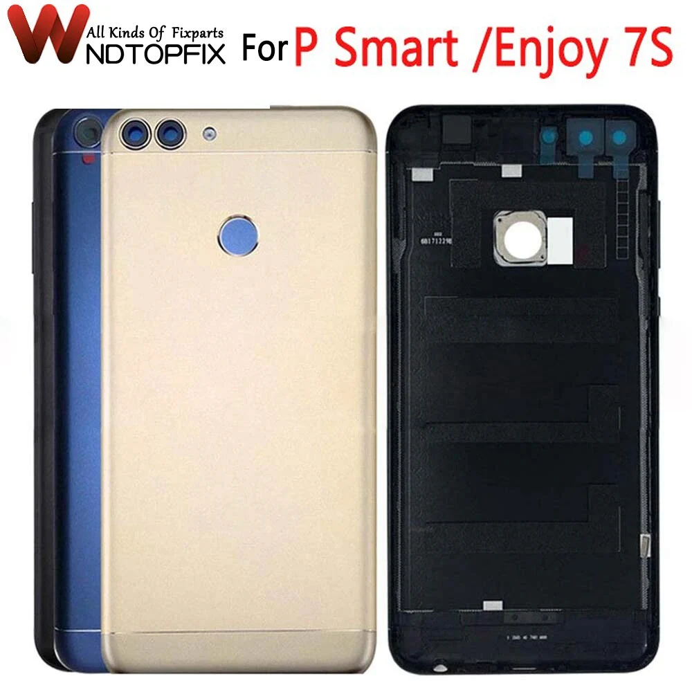 For Huawei P Smart Back Battery Cover Rear Door Housing Case For Huawei Enjoy 7S Battery Cover With Camera Lens Without Finger