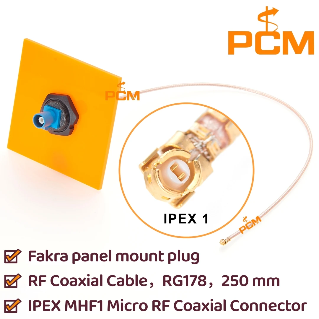 MFH1 to Fakra Cable Panel Mount Z Code Connector Compatible I-PEX U.FL AMC Connector Miniature RF Connector RG178 Wire 50 Ohm