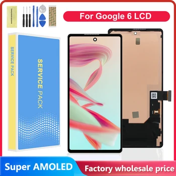 AMOLED do Google Pixel 6 wyświetlacz LCD montaż digitizera ekranu dotykowego zamiennik do Pixel6 GB7N6 G9S9B16 LCD z ramką