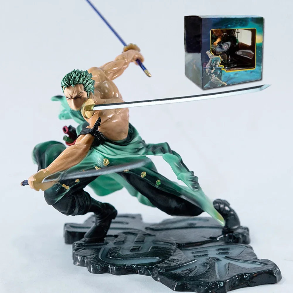 Hot Een Stuk 10 cm Anime Figuur GK Roronoa Zoro Drie-blade Sa-maximale Manga Anime Standbeeld action Figure Collection Model Kid Speelgoed - afbeelding 2