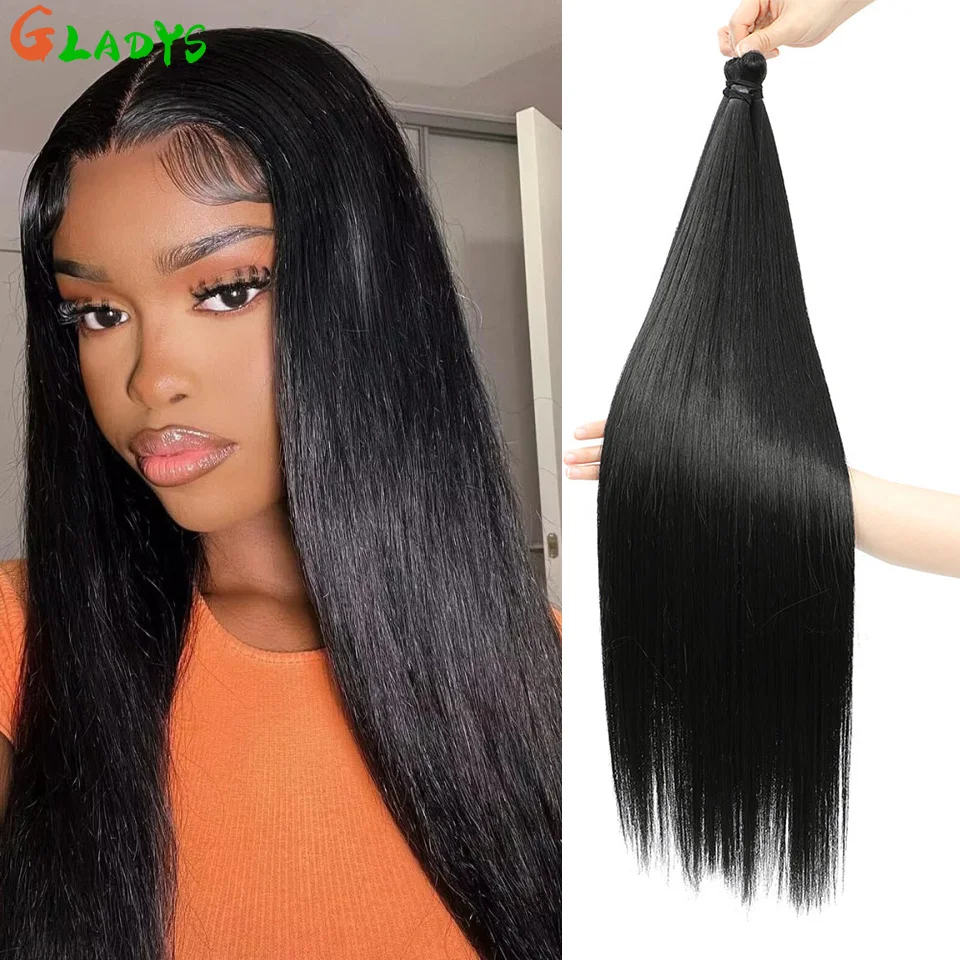 

3 Pcs/lot Synthetic Braiding Hair Natural Black Crochet Hair Extensions For Women 300g Straight Bundles Hair Extension Pony Hair