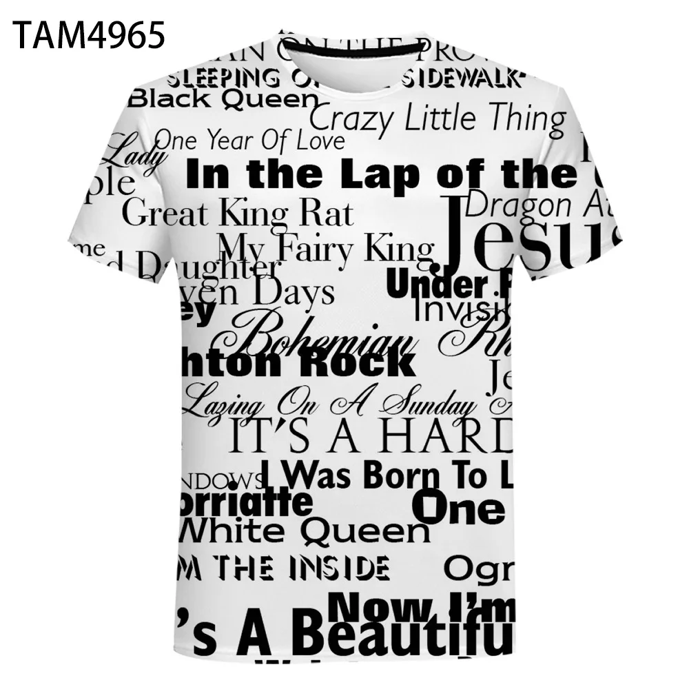 New British Rock Band Queen 3D Printed Men Women T-shirt Casual Short Sleeve Oversized Tees Tops Fashion Punk O-Neck Clothing