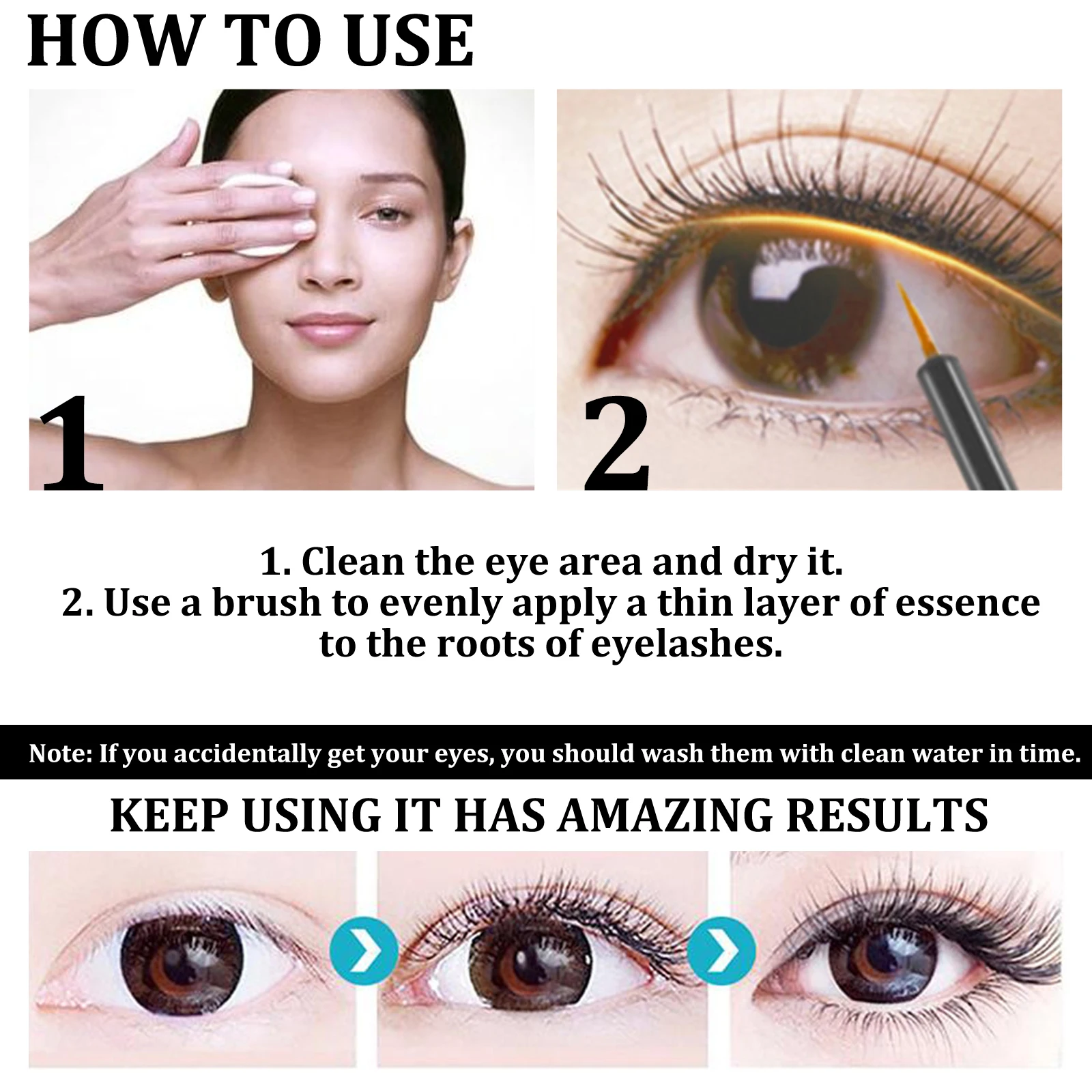 3 ml Eelhoe Wimpernwachstumsserum, natürliches Volumen, Länge, Locken, dauerhafte Ernährung, Wimpernwurzel, Stärkung der Elastizität, tägliche Pflege