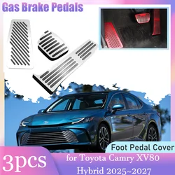 Gas Brake Rest Pedals for Toyota Camry XV80 Hybrid LE SE 2025~2027 Anti-Slip Alloy Brake Footrest Foot Pedal Cover Accessories