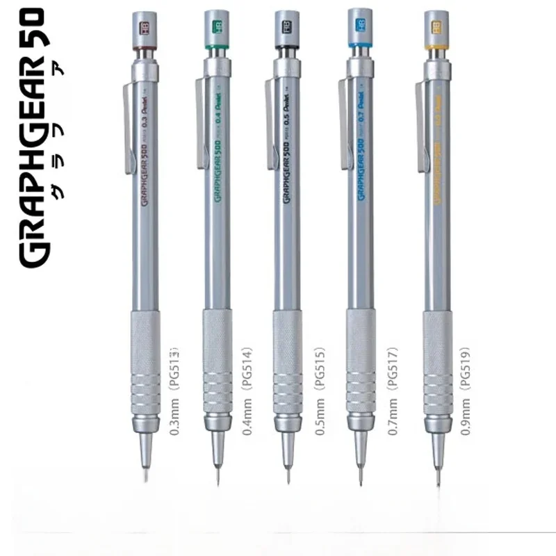 Pentel GraphGear 500 mechaniczny ołówek kreślarski, 0,3/0,5/0,7/0,9 lapiseira profissional egzamin o niskim środku ciężkości, pióro do komiksów artystycznych — zdjęcie produktu 7