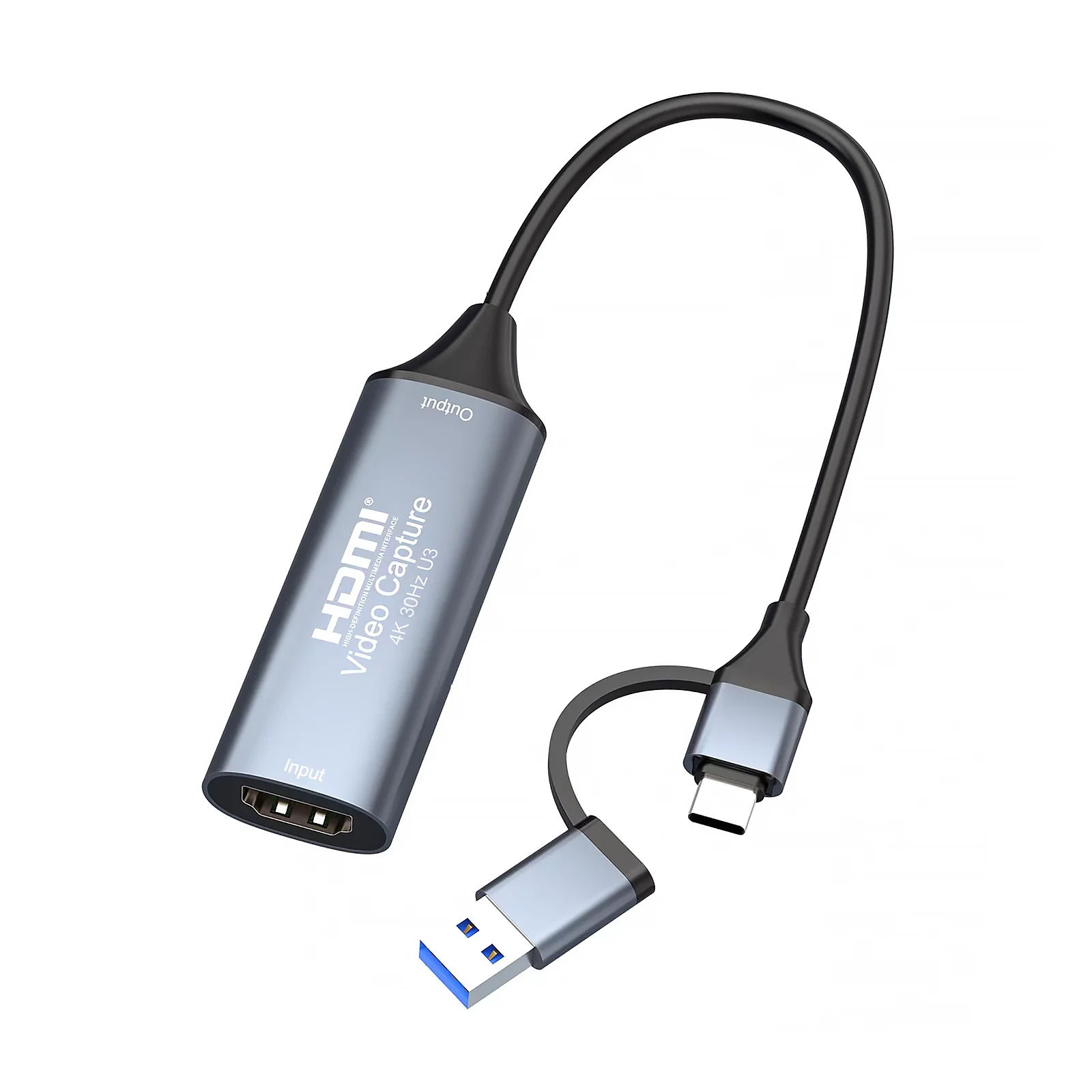 4K Input USB 3.0/2.0 HDMI Video Capture Card 1080P 60FPS USB-C Game Grabber for PS5 PS4 Switch Xbox PC Live Streaming & Recordin
