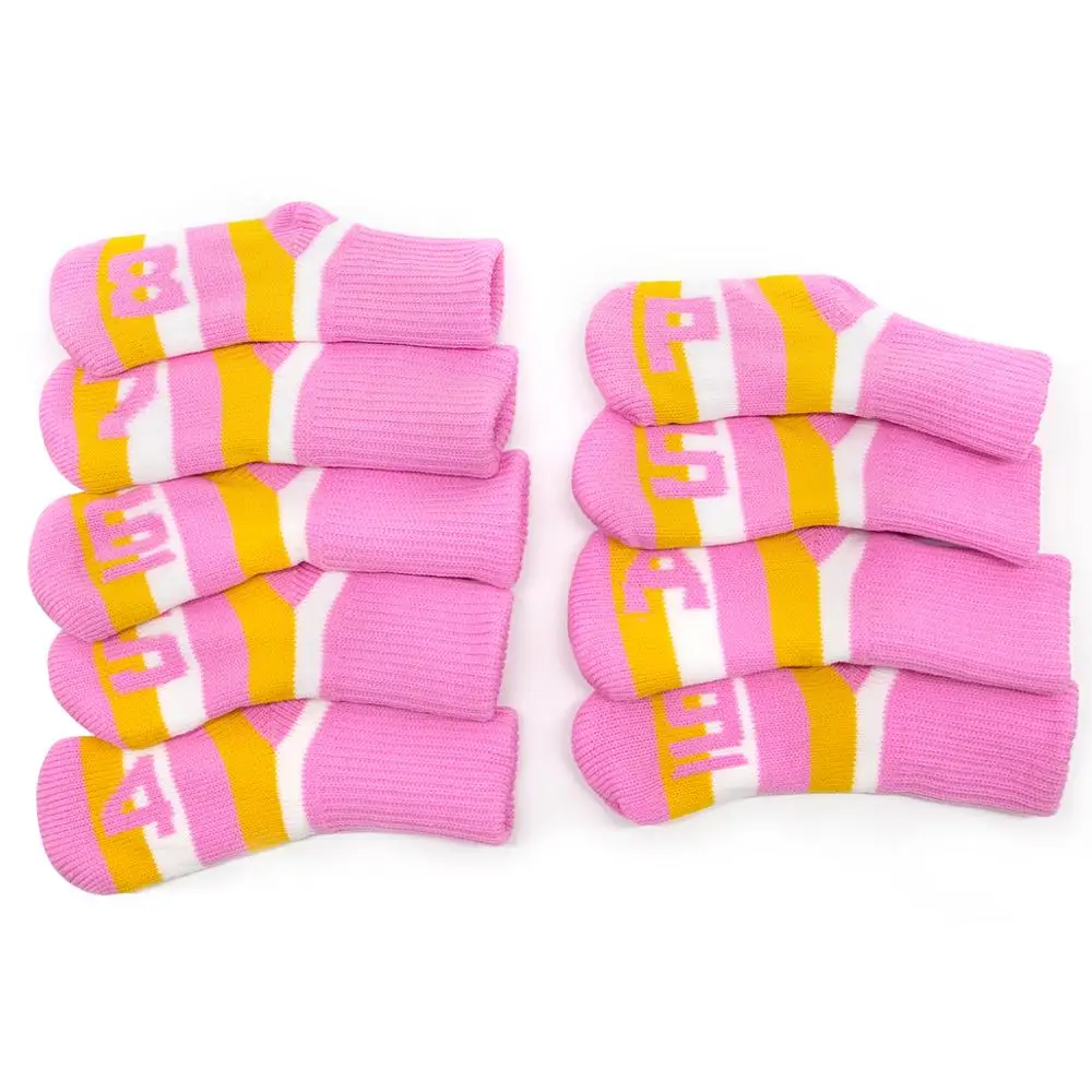 Knitted Golf Club Iron Headcover Golf Wedges Head Covers with Pink Color 9pcs/Set Golf Iron Head Covers