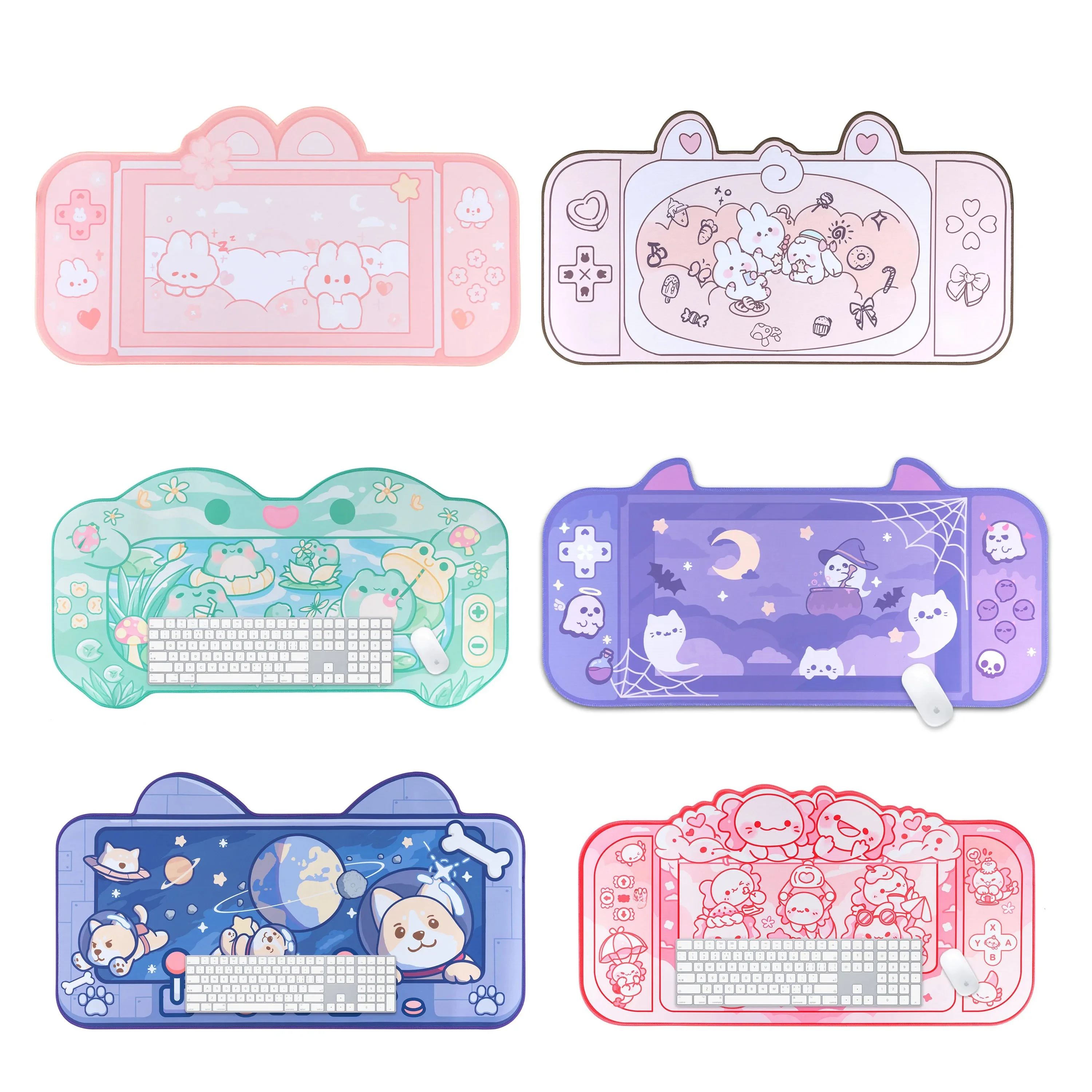 Kawaii Animals Desktop Keyboard Mouse Mats Large Gaming Mat Mousepad Switch PC Computer Laptop Office Table Desk Pad Protector — zdjęcie produktu 7