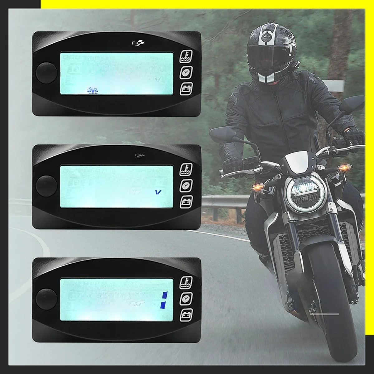 KOSO motocykle termometr woltomierz zegar dla YAMXHA NMAX XMAX TMAX Mini3 LED cyfrowy wyświetlacz Quad kwadratowa temperatura wody — zdjęcie 2