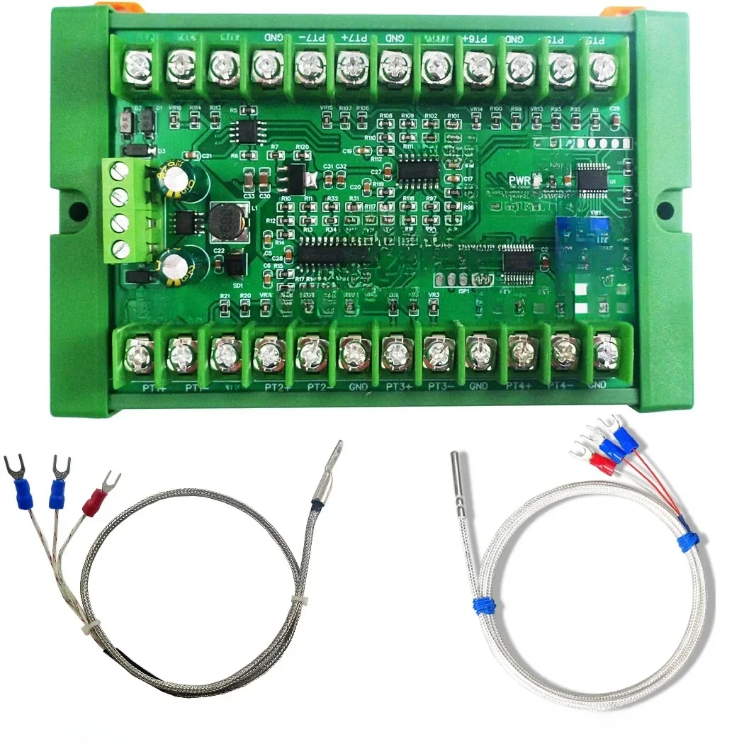 Moduł akwizycji czujnika temperatury 8AI RS485 z wejściem analogowym PT100 RTD RS485 ma zastąpić termoparę NTC K DS18B20 — zdjęcie 2
