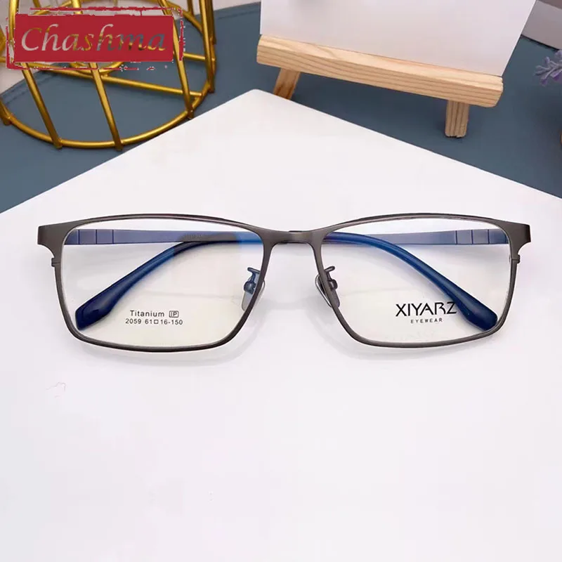 

Chashma Men Wide Face Top Quality Titanium Lightweight Prescription Glasses Frame Big Eyeglasses Long Temple 150 mm Spectacles