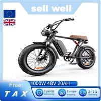 C91 bike electric bicycle 1000W48V20AH removable battery 20-inch fat tire mountain off-road electric bicycle long battery life