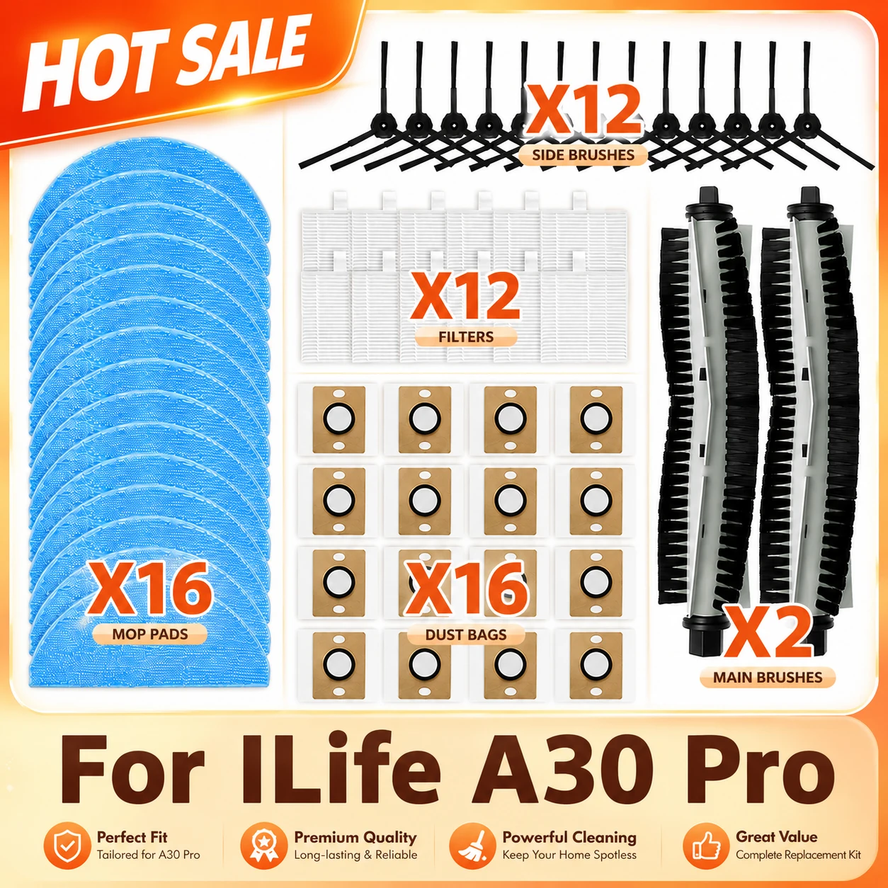 �y�Z�[�����zILife A30 Pro ���{�b�g�|���@ �Ή� ���C���u���V �T�C�h�u���V HEPA�t�B���^�[ ���b�v�N���X �_�X�g�o�b�O �����p�A�N�Z�T���[ �\�����i
