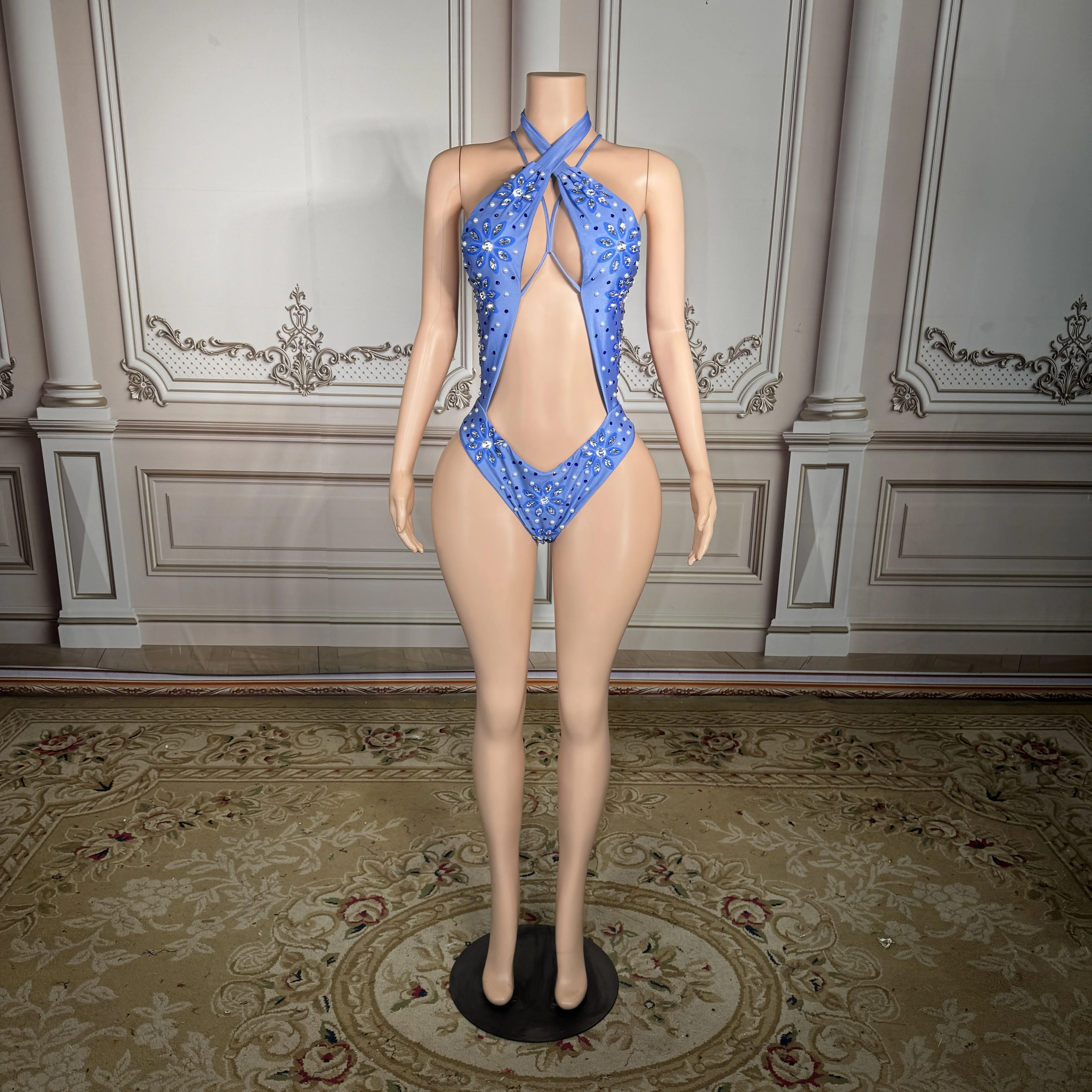 

Элегантный раздельный купальник ZD с цветочным принтом, женский сексуальный оранжево-белый комплект бикини с лифом-халтер и треугольными плавками, летний пляжный наряд