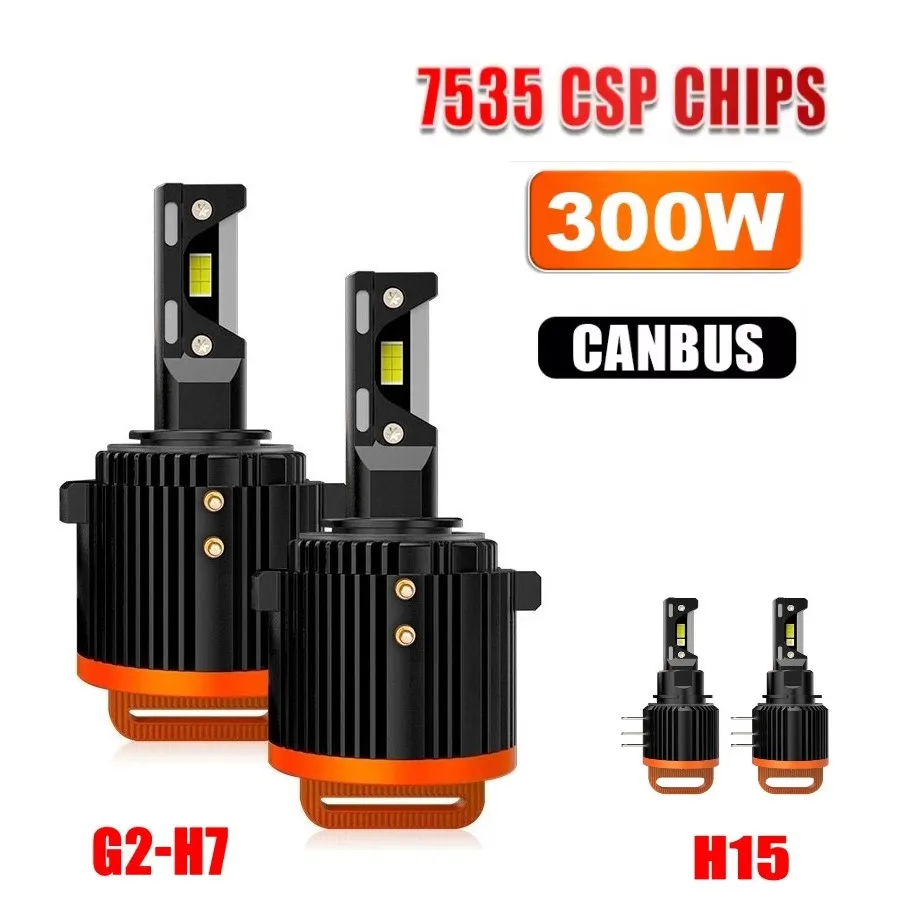 G2 H7 LED Headlight Bulbs Canbus H15 LED Fog Lights 12V 300W 50000LM High Low Beam DRL For VW Golf 6 7 MK3 BMW Mercedes Audi