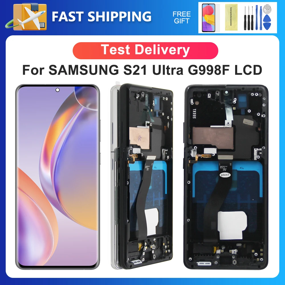 S21 Ultra For AMOLED For Samsung S21 Ultra 5G G998B G998U G998W LCD Display Touch Screen Digitizer Assembly Replacement