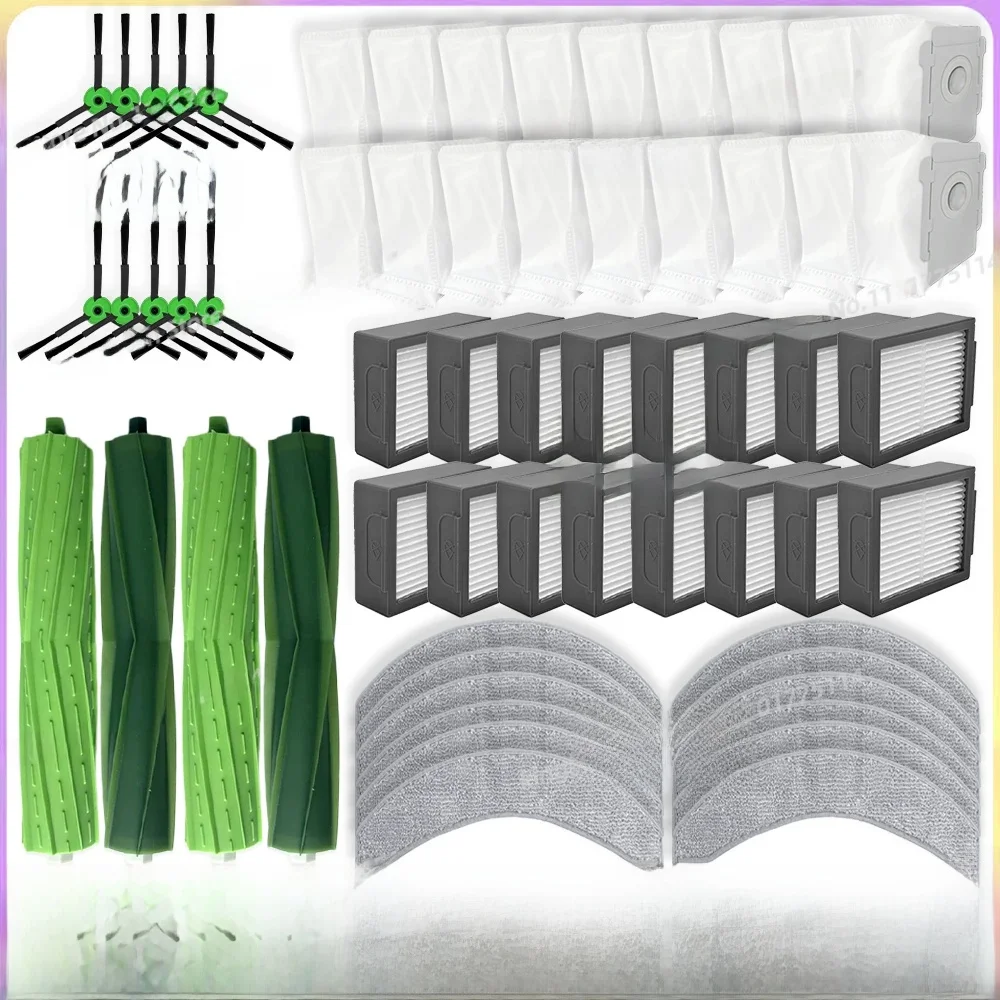 Compatible avec iRobot Roomba Combo 10 Max, iRobot Roomba COMBO J7+ / J9+ Plus Pièces de Remplacement Rouleau Principal Brosse Latérale Filtre HEPA Tampons de Serpillière Sac à Poussière Accessoires