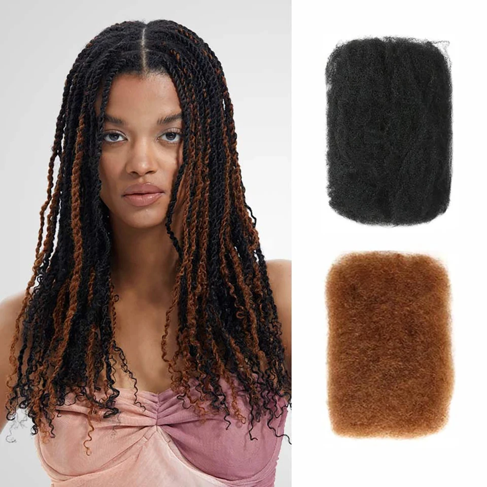 Capelli sfusi peruviani senza attacco capelli umani ricci Afro crespi Bulk Queen Virgin Remy Dreadlock #30 trecce marroni capelli fai da te con QVR