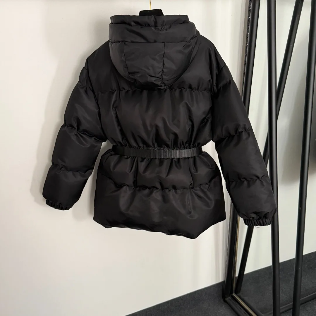 

Высококачественная весенне-летняя женская поясная сумка на молнии с пряжкой и длинными рукавами, пуховая хлопковая куртка с капюшоном и поясом SU114