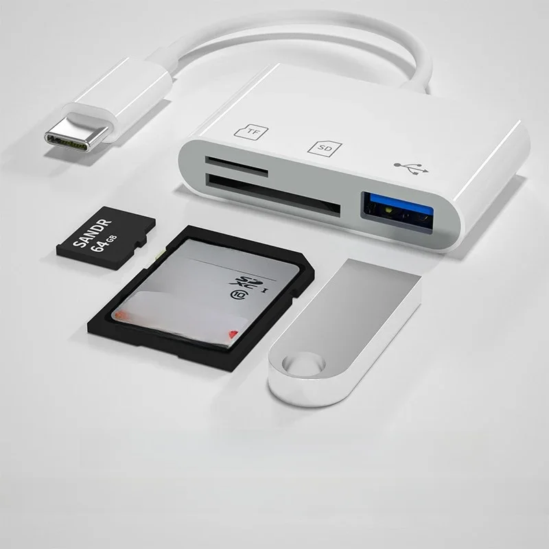 Adapter typu c TF CF sD Czytnik kart pamięci OTG Writer Compact FlashUsB-C do lPad Pro Huawei Macbook samsung Xiaomi czytnik kart — zdjęcie 2