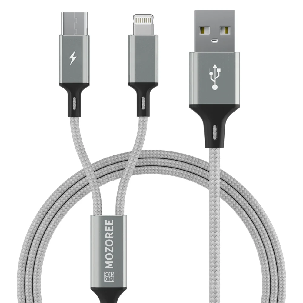 All Rime 2in1 C Type + 8 Pin USB Multi Speed Charging Cable