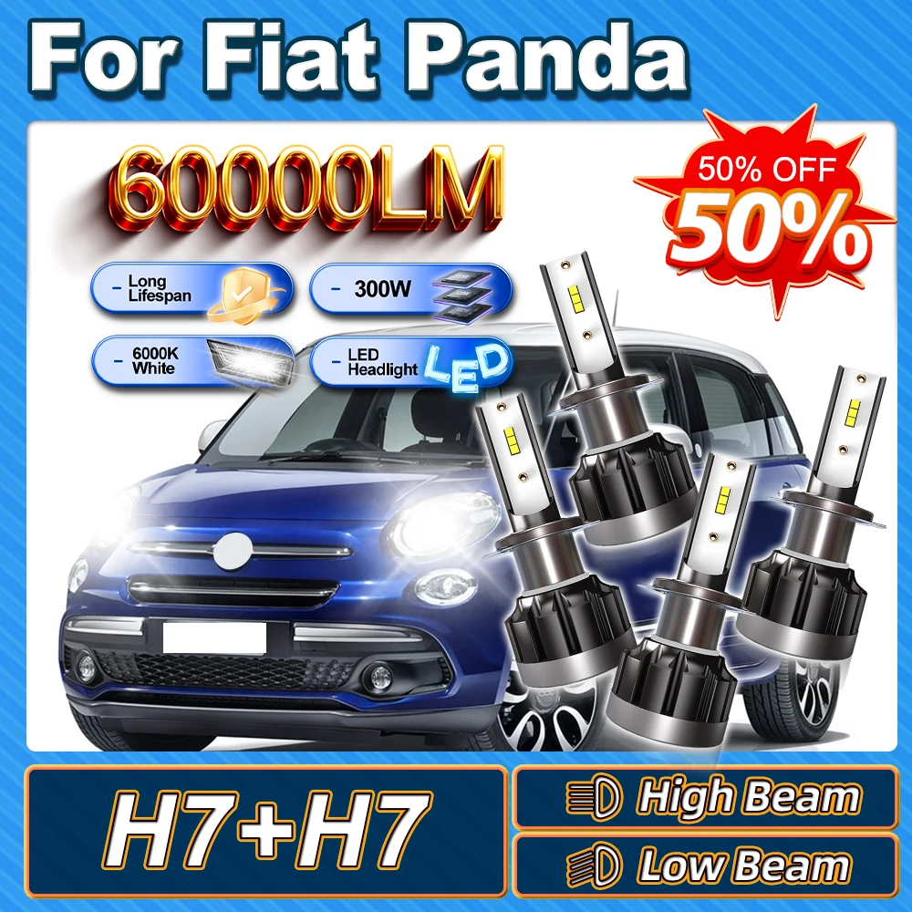 

For Fiat Panda 1982-2012 2013 2014 2015 2016 2017 2018 2019 2020 2021 2022 2023 300W H7 High Low Beam Ampoule 6000K High Quality