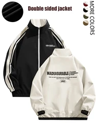 Men's reversible jacket with a loose fit, durable, windproof and rainproof, suitable for daily wear, travel and other scenes