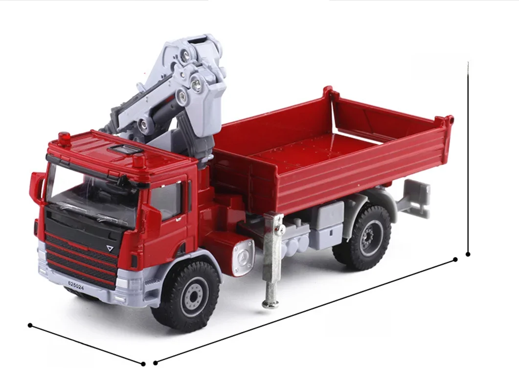 Modèle de camion de transport de grue monté sur camion en alliage 1:50, camion d'ingénierie de grue à haute simulation, jouets pour enfants, livraison gratuite