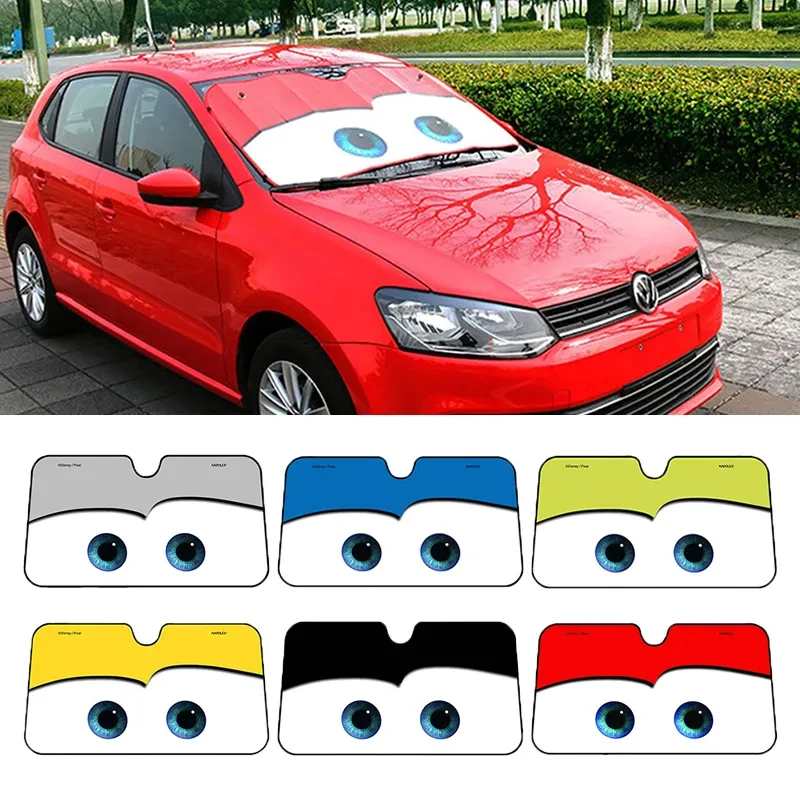 

Cartoon Cute Big Eyes Car Windshield Sunshade Umbrella for Sun Protection Heat Insulation Cloth for Car Front Shading Car Goods