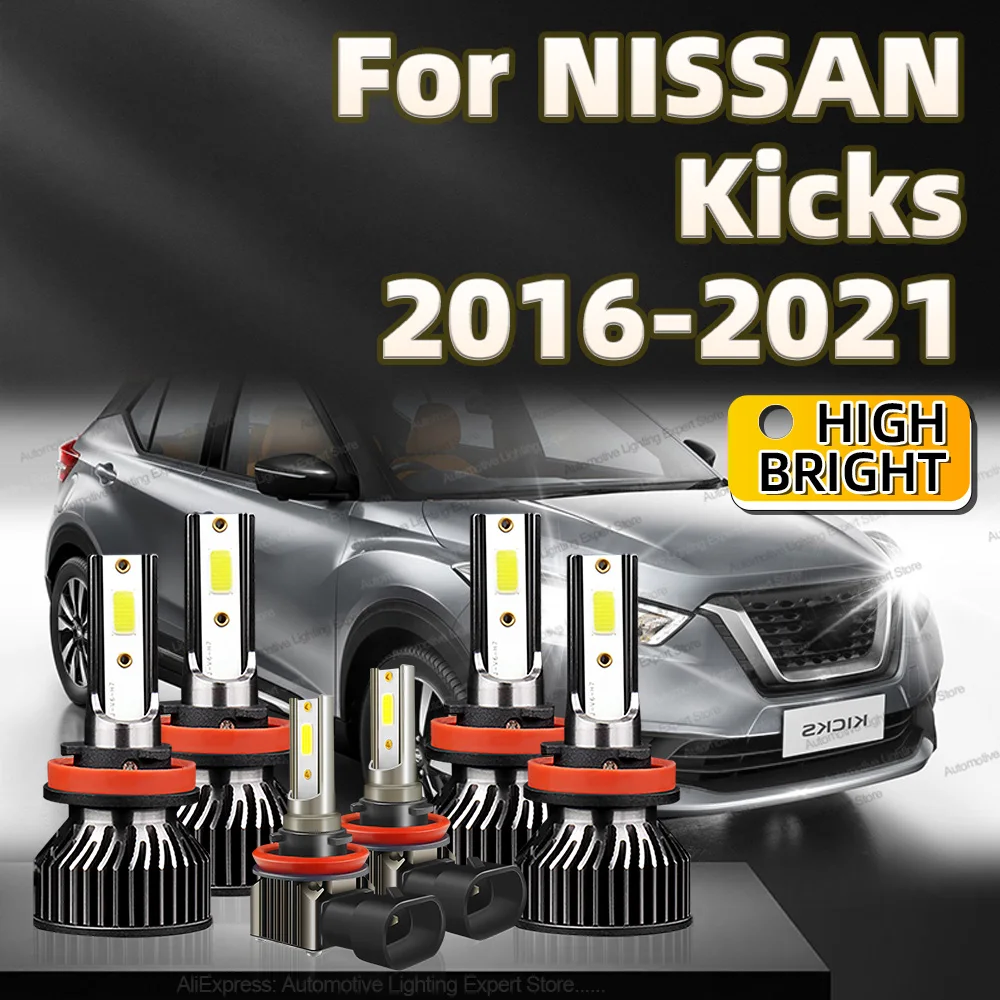 

6PCS 30000lm For NISSAN Kicks 2016 2017 2018 2019 2020 2021 Car LED Headlight Canbus Bulbs H9 H11 CANbus 6000k H8 Fog Light