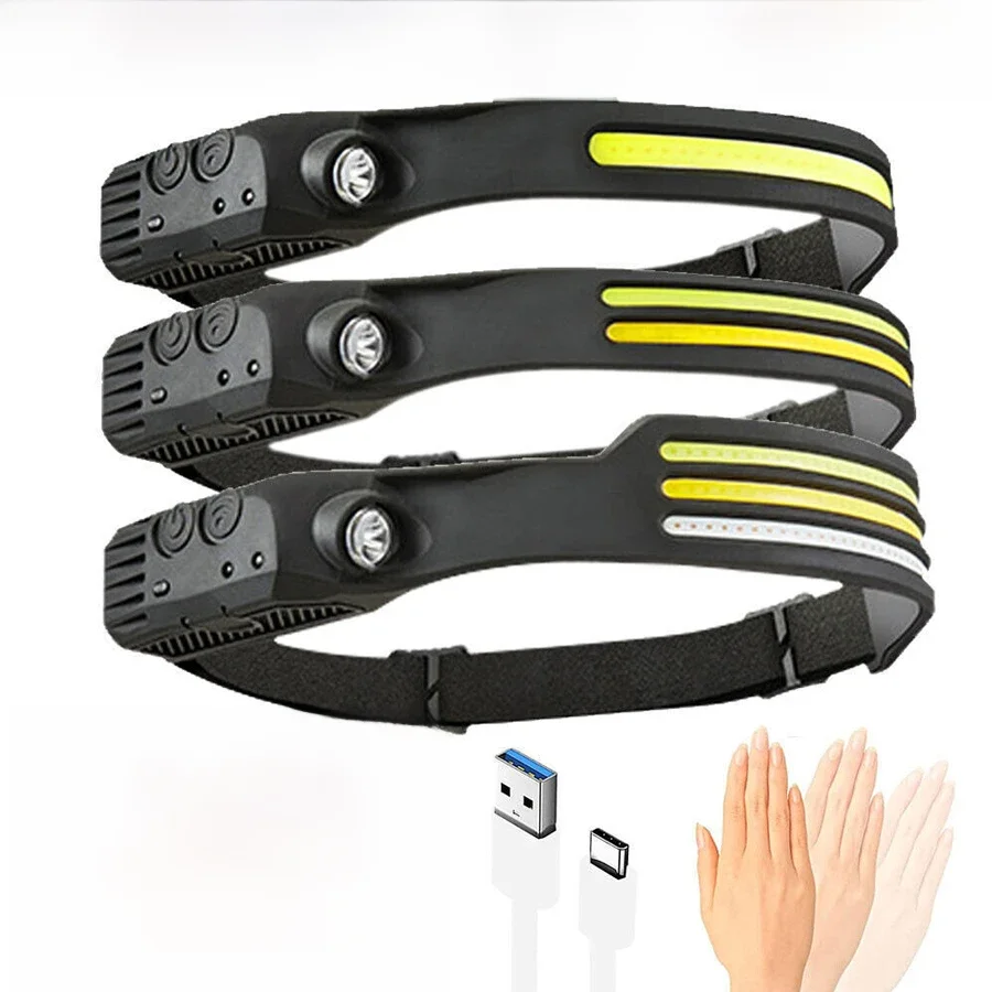 Lampa czołowa z czujnikiem LED Lampa kempingowa z lampką czołową 6 stylów — zdjęcie 2