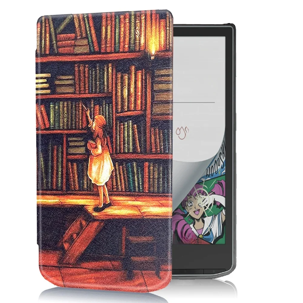 Inteligentne etui do czytnika e-booków PocketBook InkPad Color 3 i 2 PB743 Skórzane etui z klapką Magnetyczne etui ochronne z zamknięciem — zdjęcie produktu 7