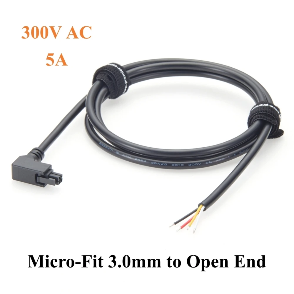 

Кабель с угловым разъемом Micro Fit 3.0 мм, 4-контактный, с открытыми концами, двухрядный, 4-контактный, для передачи питания и сигнала, 20AWG, для подключения провода к плате