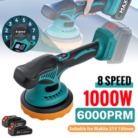 1000W Cordless Car Polisher Electric Polisher 8 Speeds Automobile Car Polishing Sealing Glaze Machine For Makita 18V Battery