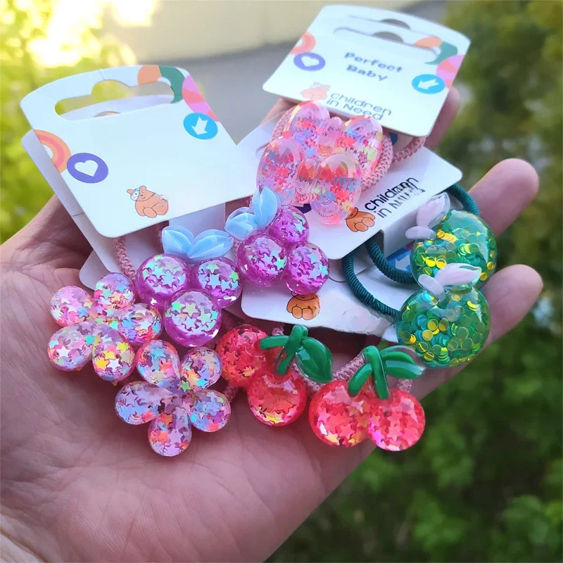 2 pièces mignon étoile fleur raisin dessin animé princesse chapeaux enfants bandes de cheveux élastiques bébé coiffure enfants cordes filles accessoires