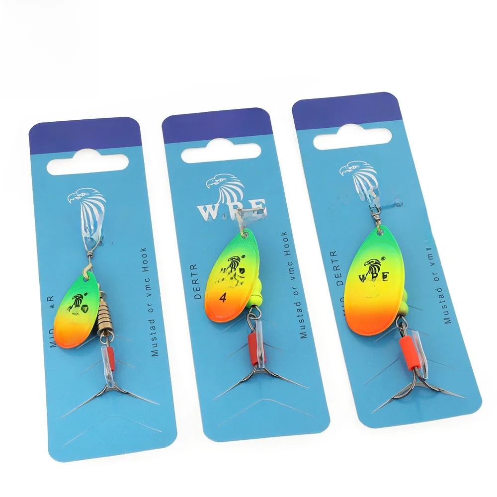 W.P.E 1 pièces leurre de pêche Spinner 3 # /4 # /5 # 6.8g/9.5g/13.4g cuillère leurre de pêche en laiton métal SwimBaits bar brochet leurre de pêche Pesca