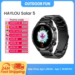 HAYLOU Solar 5 Smartwatch pour Homme, Appel Vocal, 1.58, Affichage AMOLED, 60Hz, permission de la Santé 24H, Sports Smartwatch