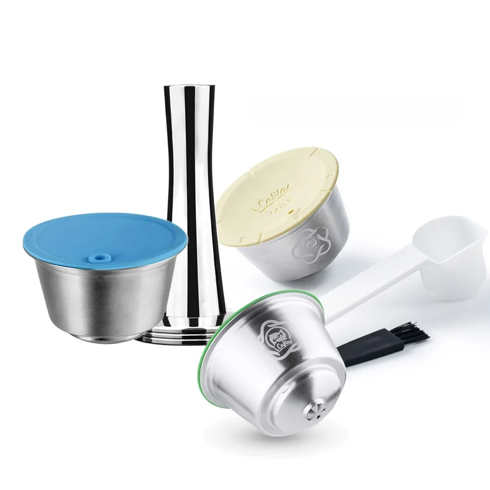 Capsules rechargeables en acier inoxydable, nouvelle mise à jour, filtre à dosette de café réutilisable, support de café Permanent en métal pour les brasseurs Dolce Gusto