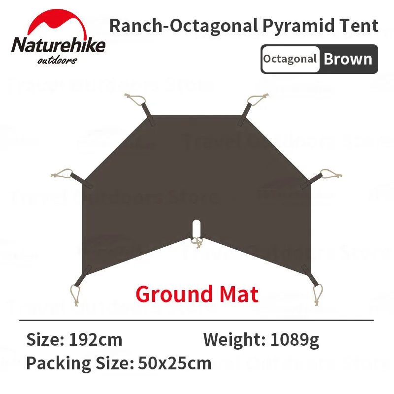 Naturehike Ranch Outdoor Pyramid Tent Ground Mat Hexagonal / Octagonal Waterproof Mat Portable Camping Pad Tent Accessories