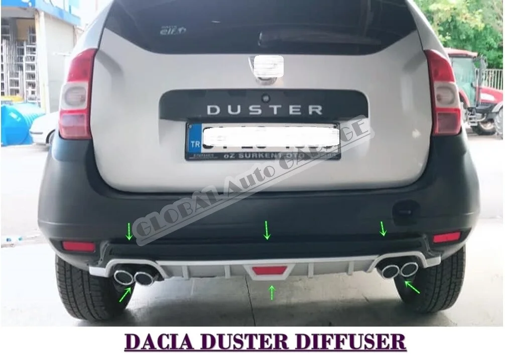 For Dacia Duster 2009-2017 Diffuser Extension Rear Bumper Attachment Car Styling Auto Accessory Exhaust Universal Spilitter Best