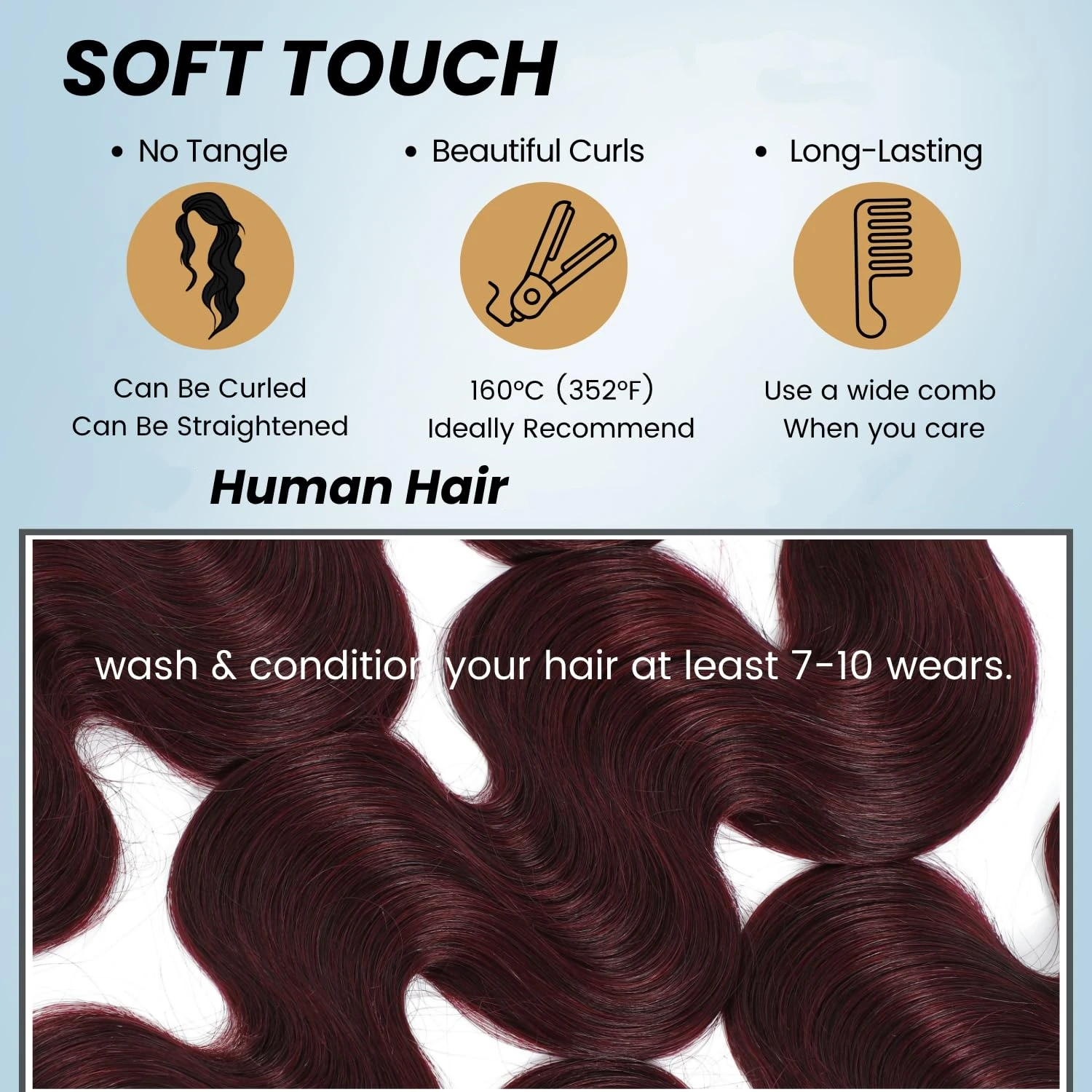 # 99J 와인 레드 바디 웨이브 인모 1 3 묶음 100% 인모 연장 와인 레드 바디 웨이브 묶음 99J 버건디 묶음