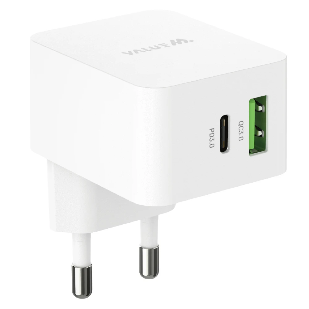 Value M25 W 2 Port (PD + QC) ultra-fast square charger