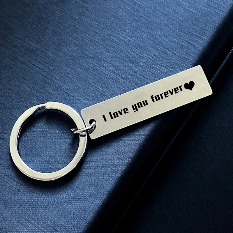 Custom Engraved Keychain Personalized Text With Phone Number Anti-Lost Information Or Custom Message Double-Sided Keyring