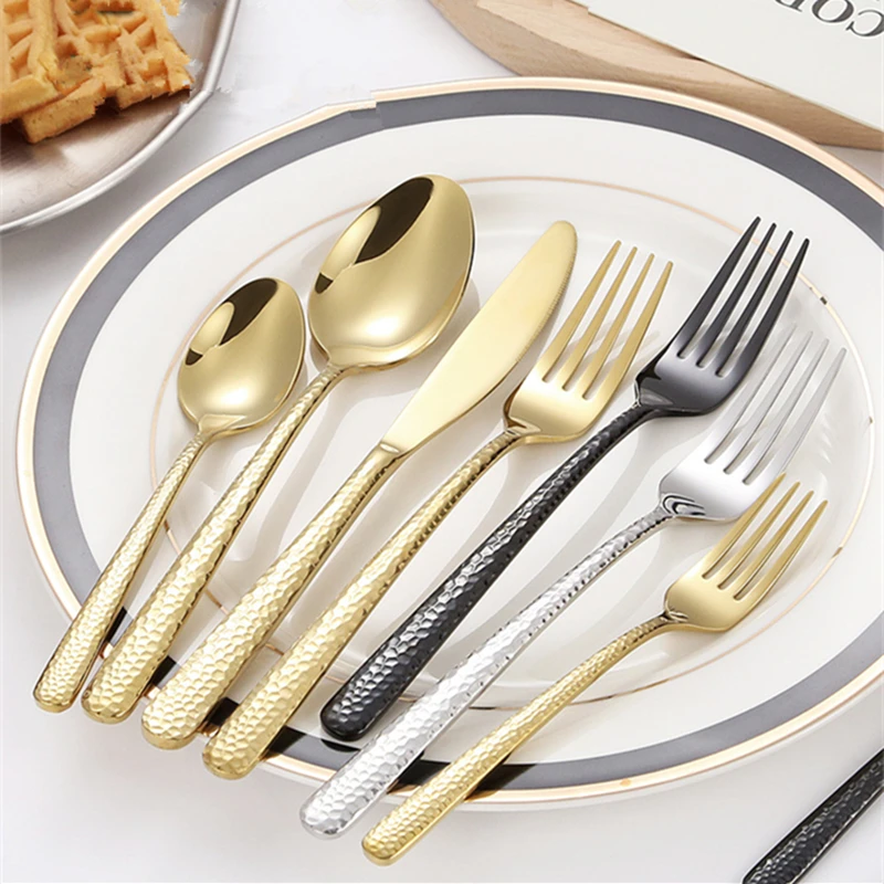 30Pcs 24Pcs Golden Cutlery Set,Luxury Retro Western Flatware Set,Serving for 6,Includes Spoons, Forks,Knifes,Dishwasher Safe