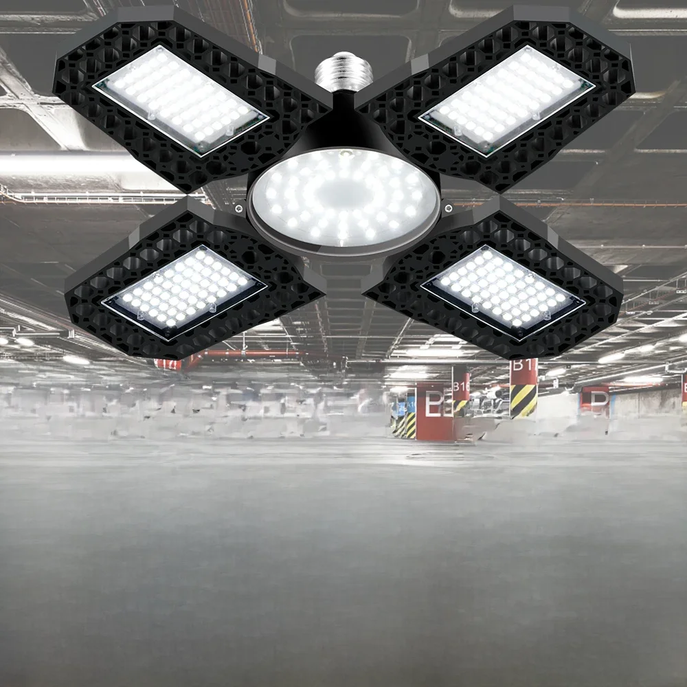 LED Garage Light E27 Spotlight 220V Floodlight Folding LED Lamp For Industrial Lighting Workshop Warehouse Bulb 200W 300W 400W