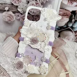 Cream Glue Phone Case DIY Store-made products baroque Style Mobile Phone Case For iPhone 7 8 X 11 12 13 XR Pro For Girl Women