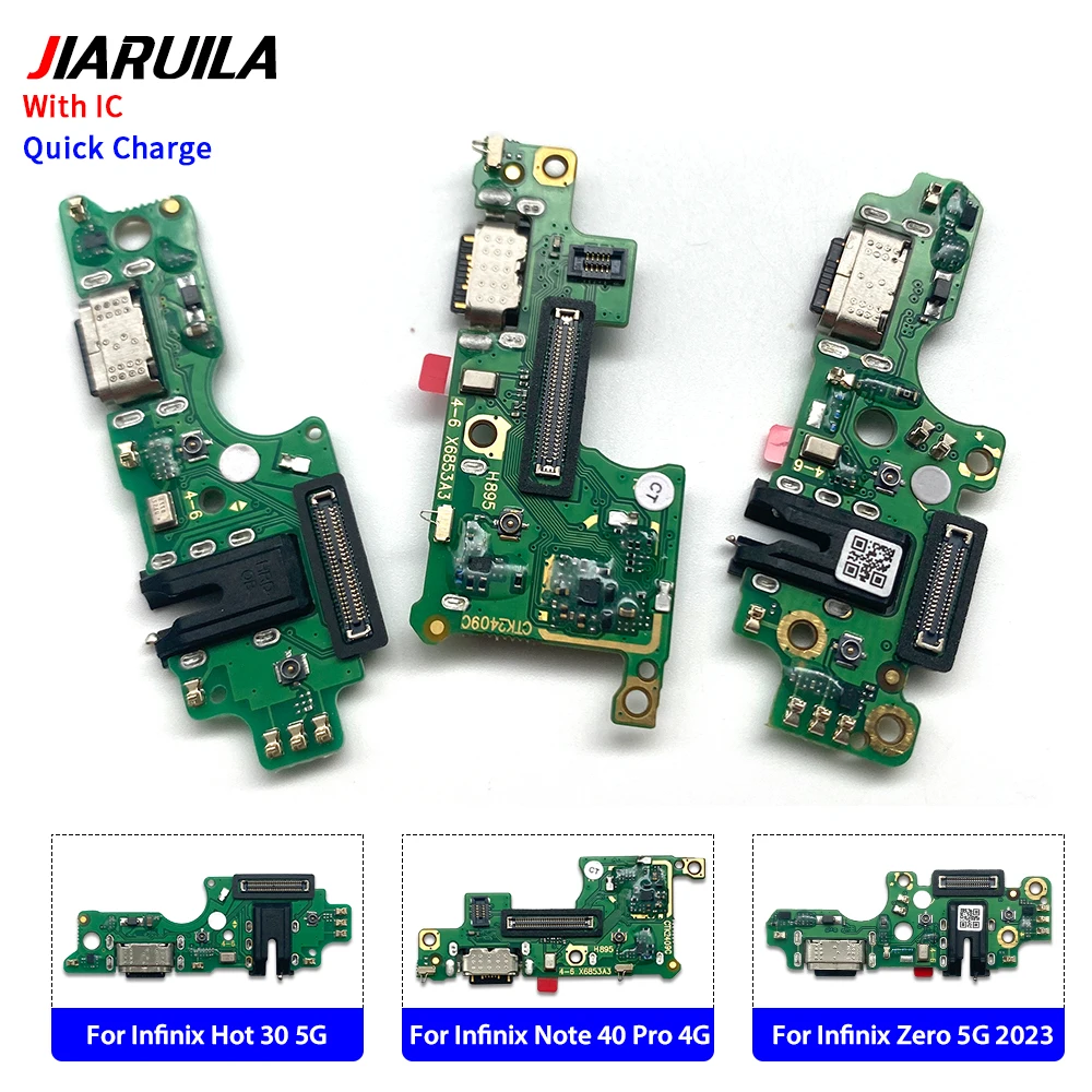 

10 PCS USB Charging Port Charger Board Flex Cable For Infinix Hot 11 X689F/12i/20/305G/30i X669C/40 Pro X6837/Note 40 Pro 4G